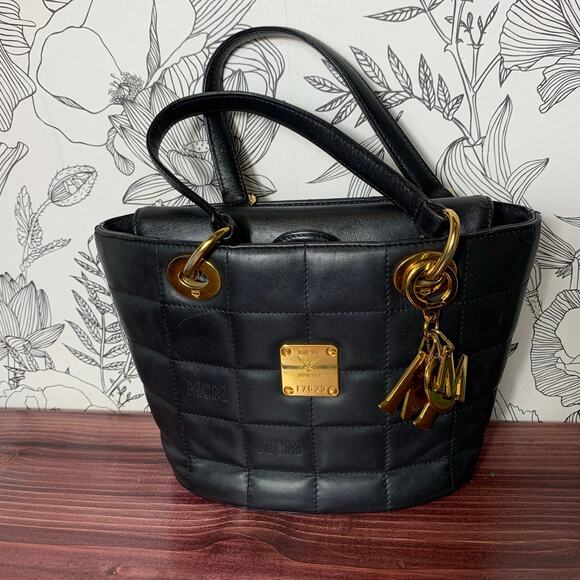 MCM Handbags - Vintage Womens MCM Quilted Purse Small Gold Hardware EUC!